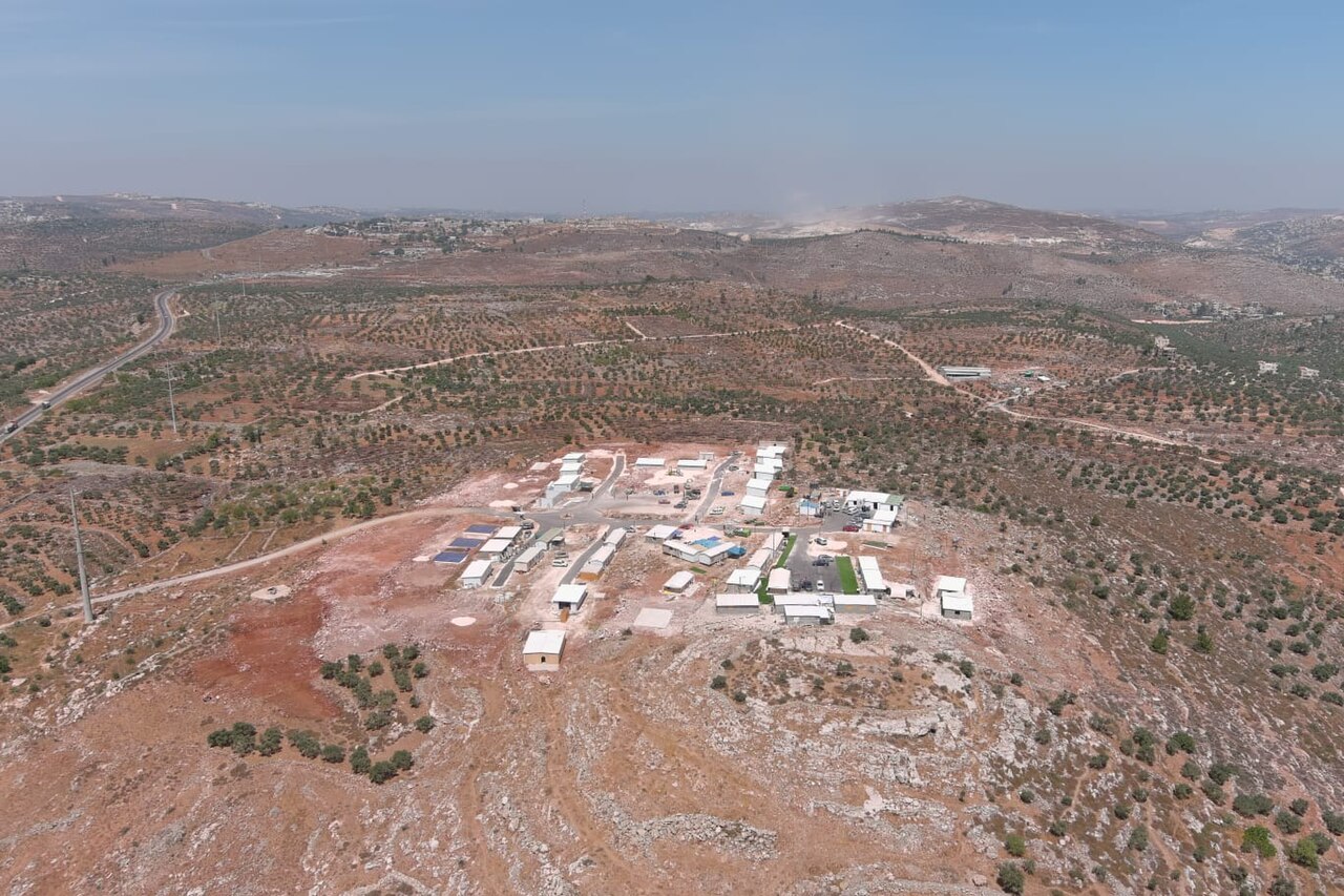 מבט מהאוויר על היישוב אביתר שבשומרון